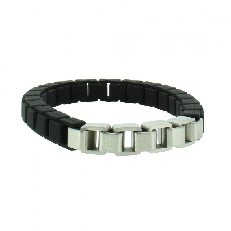 HANSE-KLUNKER FASHION Armband 108027 Edelstahl schwarz silber matt |  Silverart